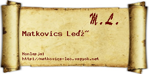 Matkovics Leó névjegykártya